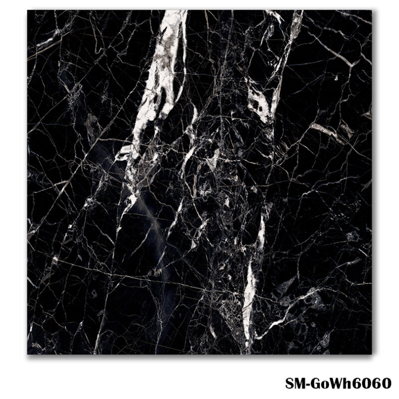 SM-GoWh6060 Black Marble Effect Tile 60x60cm - Blackburn Tile Centre - Best Tiles Manufacturer in U. K.
