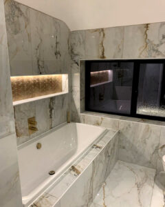 White, Gold, Marble Bathroom, Marble Effect Tiles, Polished Porcelain Tiles, 60x120cm
