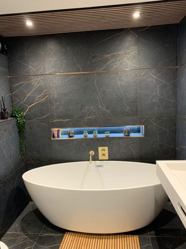 Black and Gold Marble Effect Bathroom 60x120cm Tiles - Blackburn Tile ...