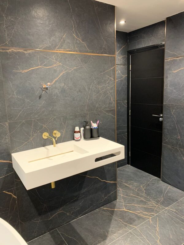 Black and Gold Marble Effect Bathroom 60x120cm Tiles - Blackburn Tile ...