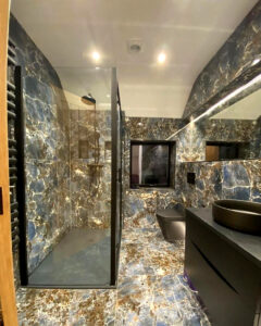 Blue Marble Effect Bathroom 60x120cm Tiles - Blackburn Tile Centre - Best Tiles Manufacturer in U. K.