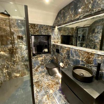 Blue Marble Effect Bathroom 60x120cm Tiles - Bathrooms - Blackburn Tile Centre - Best Tiles Manufacturer in U. K.