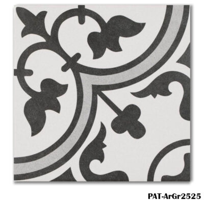 PAT-ArGr2525 Grey Pattern Porcelain Tiles 25x25cm - Kitchen Tiles - Blackburn Tile Centre - Best Tiles Manufacturer in U. K.