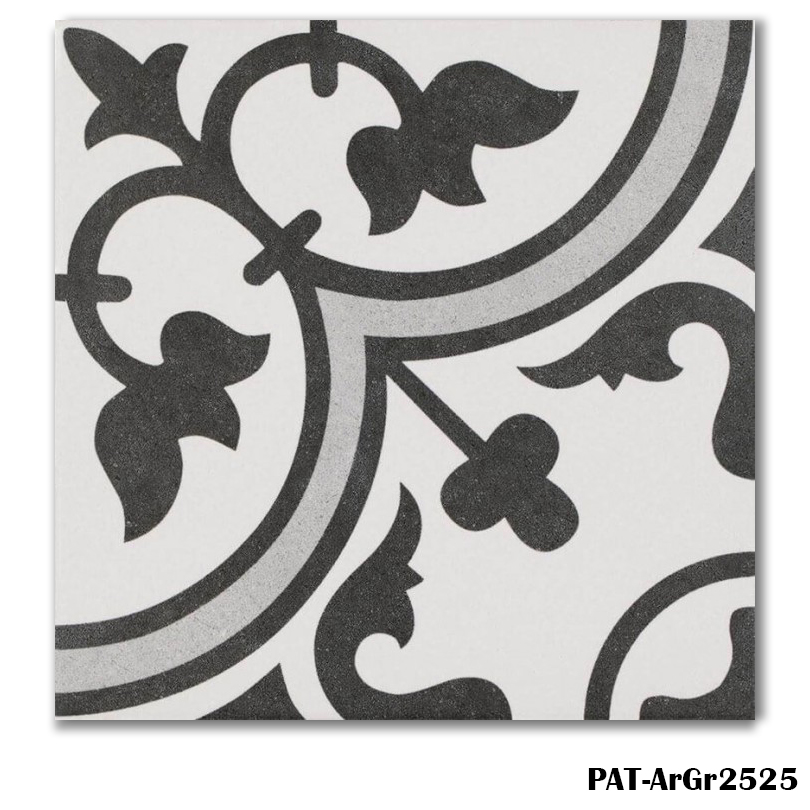 PAT-ArGr2525 Grey Pattern Porcelain Tiles 25x25cm