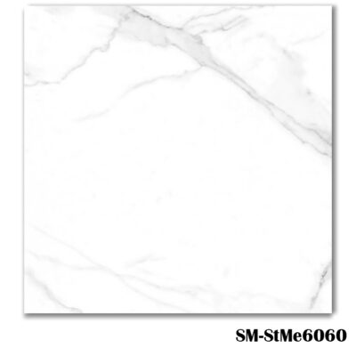 SM-StMe6060 White Marble Effect Tile 60x60cm - Bathroom Tiles - Blackburn Tile Centre - Best Tiles Manufacturer in U. K.